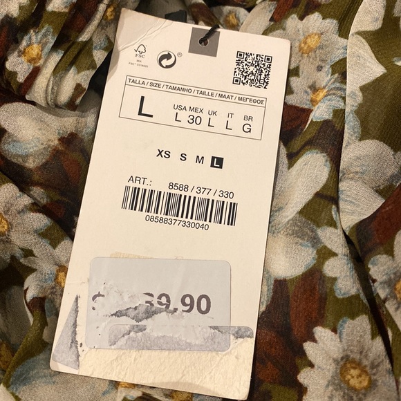 NWT ZARA cropped floral print blouse - Picture 6 of 9